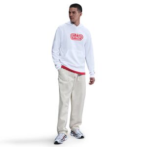 Nike M Nk Club Ft Hoodie Font Gx - white/white/university red