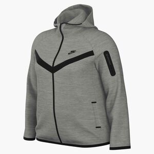 Nike W Nsw Tch Flc Wr Fz Hdy 2 - dk grey heather/black