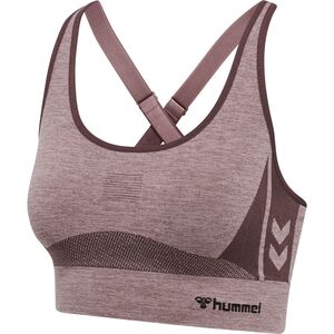 Hummel hmlCLEA SEAMLESS  SPORTS TOP - FUDGE/WOODROSE MELANGE