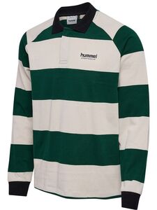 Hummel Hmlloose Striped Polo L/S - dark green