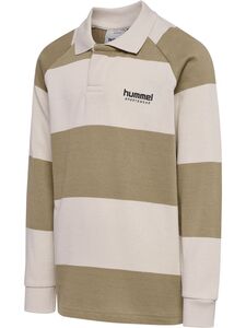 Hummel Hmljr Loose Striped Polo L/S - cornstalk