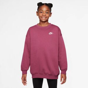 Nike G Nsw Club Flc Ovrszd Crew Lbr - sweet beet/sweet beet/white
