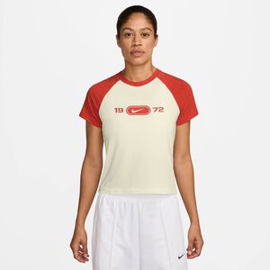 Nike W Nsw Nk Chll Knt Tee Rgln - sail/picante red