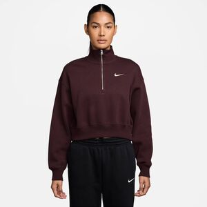 Nike W Nsw Phnx Flc Qz Crop - burgundy crush/sail