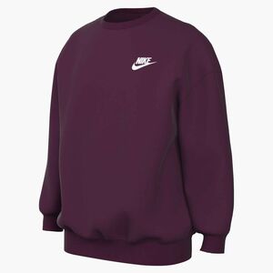 Nike G Nsw Club Flc Ovrszd Crew Lbr - bordeaux/white