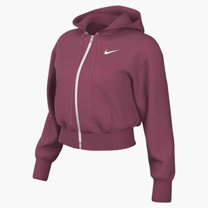 Nike W Nsw Phnx Flc Crop Fz Hdy - sweet beet/sail