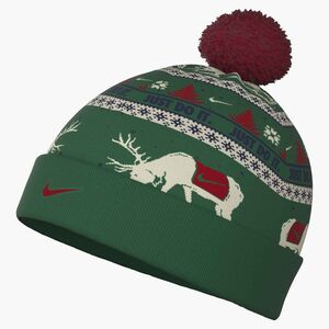 Nike U Nk Peak Beanie Sc Hol25 L - pine green/sail/university red