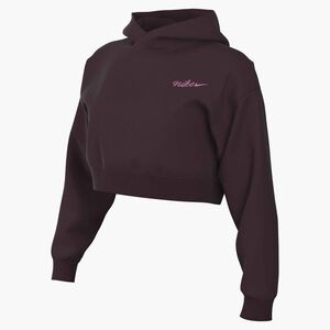 Nike W Nsw Phnx Flc Shrunken Hoodie - burgundy crush