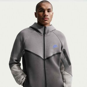 Nike M Nk Tch Flc Fz Wr Hoodie - pencil point/medium ash/sapphire