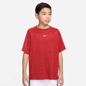 Nike B Nk Df Multi Ss  Top Lbr Hthr - lt crimson/team red/white