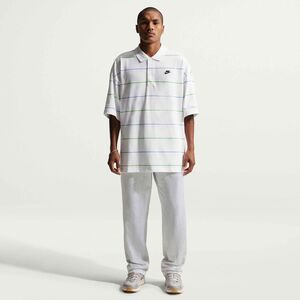Nike M Nk Club Os Stripe Polo - white/black