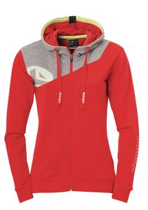 Kempa CORE 2.0 KAPUZENJACKE WOMEN - rot/dark grau melange