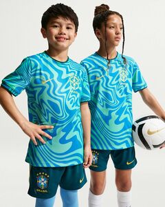 Nike Cbf Y Kinder Nk Df Ss Top Prematch K - light menta/lt photo blue/canary