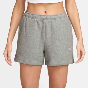 Nike W Nk Stdo Flc Mr Std 4In Shrt - dk grey heather/sail