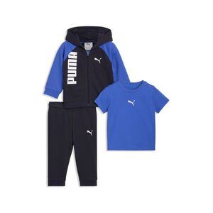 Puma MINICATS Tee, Hooded FZ and Pants Set TR INF - New Navy