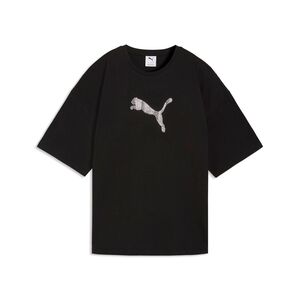 Puma ESS GRAPHICS LEO LUXE Bedazzled Oversized Tee - PUMA Black