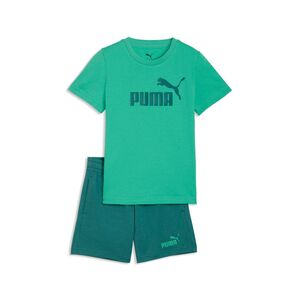 Puma ESS No.1 Logo Tee and Shorts Set PS - Vibrant Green