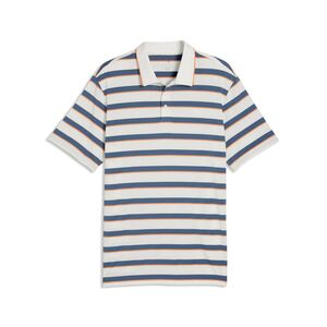 Puma Cloudspun Stripe Polo - Warm White-Dark Indigo