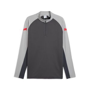 Puma IndividualLIGA 1/4 Zip Top - Dusky Gray-PUMA Red-Gray Echo
