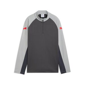 Puma IndividualLIGA 1/4 Zip Top Jr - Dusky Gray-PUMA Red-Gray Echo