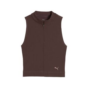 Puma W Cloudspun 1/4 Zip Tank - Chocolate Brown