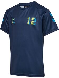 Hummel Hmlshimmer T-Shirt S/S - dress blues/limeade