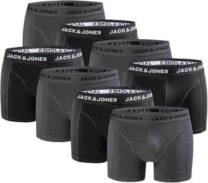 JACK & JONES Herren Unterhosen-Pack Trunks 8er Pack 12259926, Dark Grey Melange/Mix 8