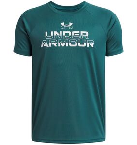 Under Armour Ua Tech Split Wordmark Ss - rack green