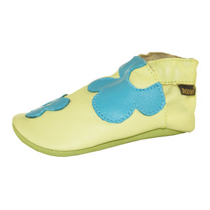 Boumy 2302 Flower Power Krabbelschuhe Lauflernschuhe Babyschuhe Kinderschuhe Leder gr�n