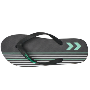 Hummel Multi Stripe Zehentrenner Badeschuhe Badelatschen schwarz/gr�n/wei� 211373-2001
