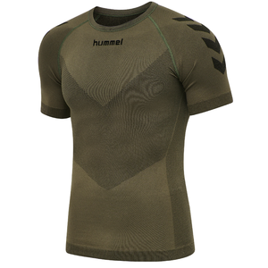 Hummel First Seamless Jersey S/S T-Shirt Funktionsshirt Kompressionsshirt oliv 202636-6084