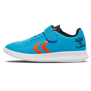Hummel Top Star IN JR Hallenschuhe Fu�ballschuhe Klettverschluss blau/orange/wei� 217657-7771
