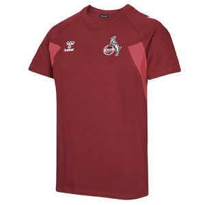 Hummel 1. FC Kln 2023/24 Fussball Travel Prsentationsshirt T-Shirt rot/wei 221241-3079