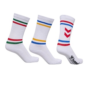 Hummel 3er Pack Socks Chevron High Retro Sportsocken Socken Handballsocken wei/bunt 225373-9353