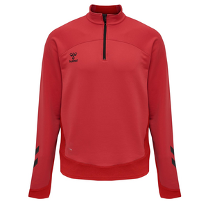 Hummel hmlLEAD Half Zip Herren T-Shirt Langarmshirt Sweatshirt rot 207403-3062