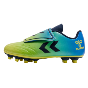 Hummel Hattrick MG JR Fu�ballschuhe Klettverschluss gr�n/blau/schwarz 217580-5031