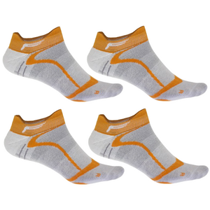 4 Paar F-Lite Road Bike Comfort Sneaker Footie Socken Fahrradsocken Funktionssocken Sneakersocken wei�/orange/grau 24-4509-8-0191