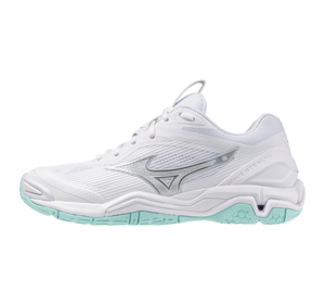 Mizuno Wave Stealth 6 Indoor Handball Volleyball Hallenschuhe Sportschuhe weiss/silber/t�rkis X1GB243045