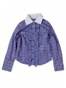 Patrizia Pepe Bluse Kinderbluse Karo kariert lila/blau/rot