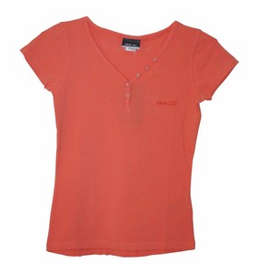 Reebok V Neck Button Damen T-Shirt lachs shirt