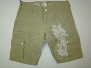 NFY 321 kurze Leinenhose Damenhose Short Bermuda olive