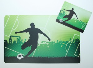 Schreibtischunterlage Fußballspieler Spielfeld 40x60cm Fußball Ball grün 2 Wahl