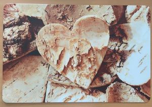 Schreibtischunterlage Herz aus Rinde / Holz braun - beige 40 x 60 cm abwischbar 