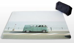 Schreibtischunterlagen Set VW Bus Bully am Meer 40 x 60 cm mit schwarzem Stiftemppchen 