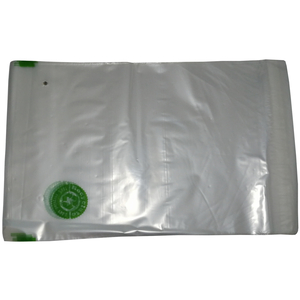 100 Recyclat Adh�sionsverschlussbeutel gelocht transparent mit Recyclat-Logodruck 250x350 40m�