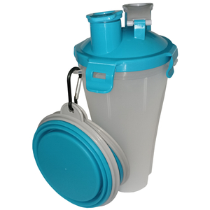 2in1 Reisebecher Trinka Flamingo f�r Wasser & Futter 400ml