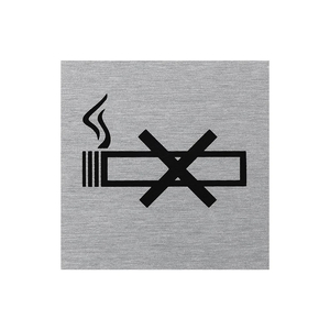 Aluminium T�rschild Bild nicht Rauchen 60x60mm