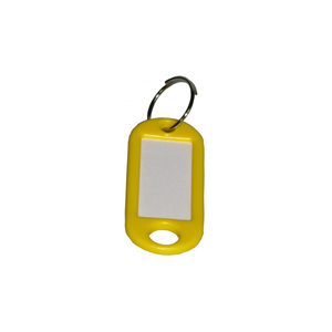 10 Schlsselanhnger / Schlsselschilder gelb mit Ring