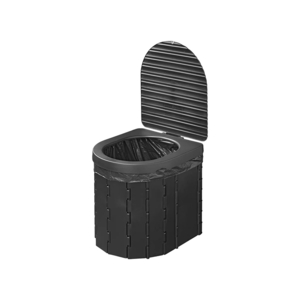 Faltbare Campingtoilette mit Deckel schwarz inkl. 12 M�lls�cke
