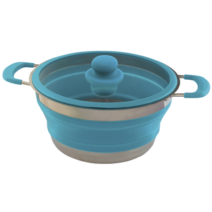 Pfanne mit Deckel 3,5 Ltr silikonblau Kochtopf Zusammenklappbarer